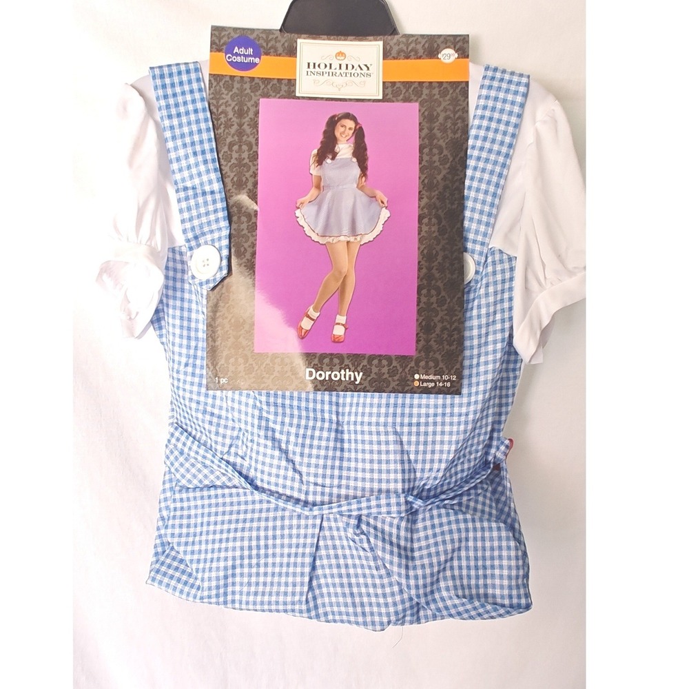 Dorothy Costume Blue Gingham Lace Trim Dress Oz L 14 16 Holiday Inspirations